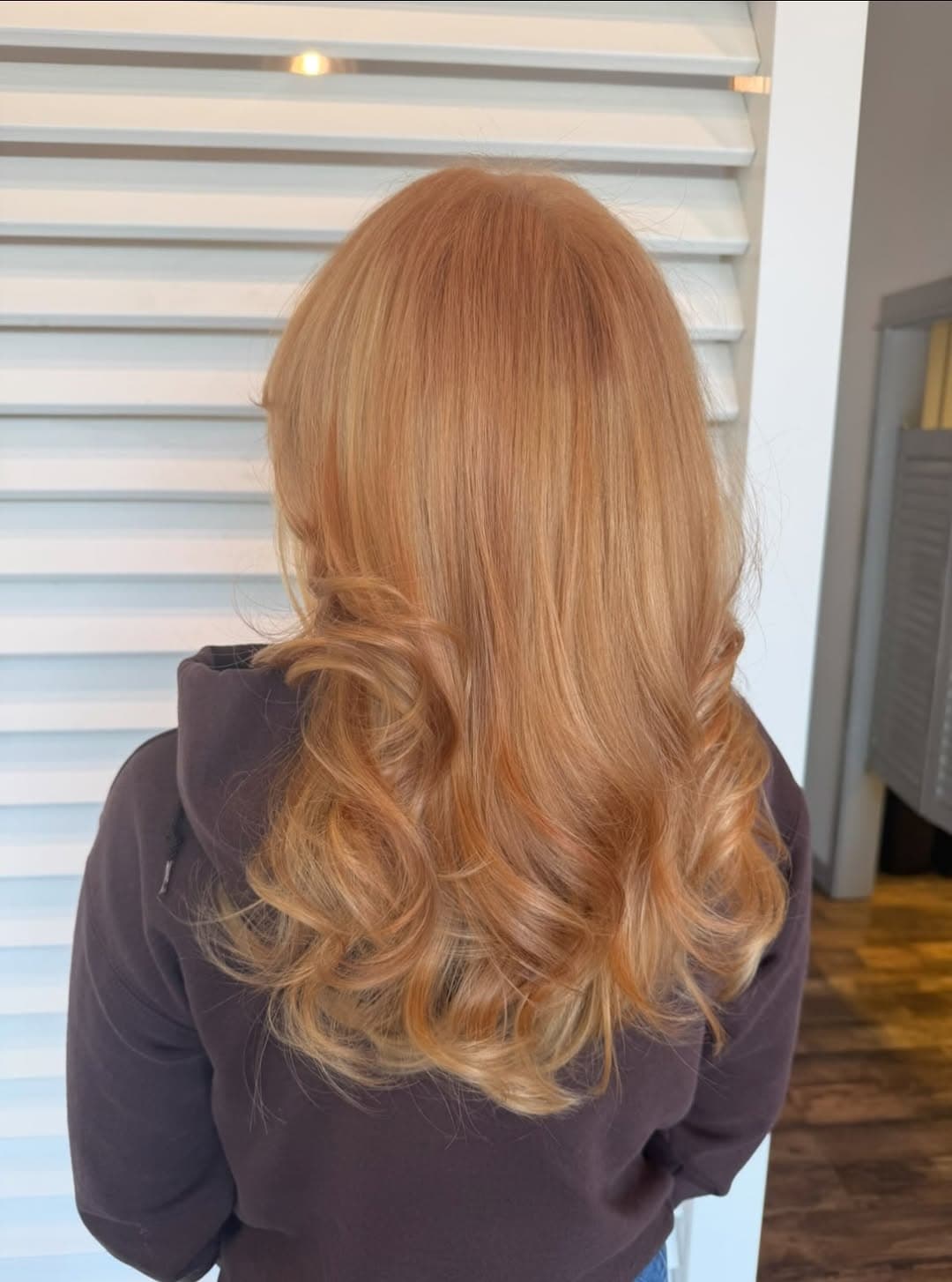 Soft copper color with flowing curls by Courtney Morgan